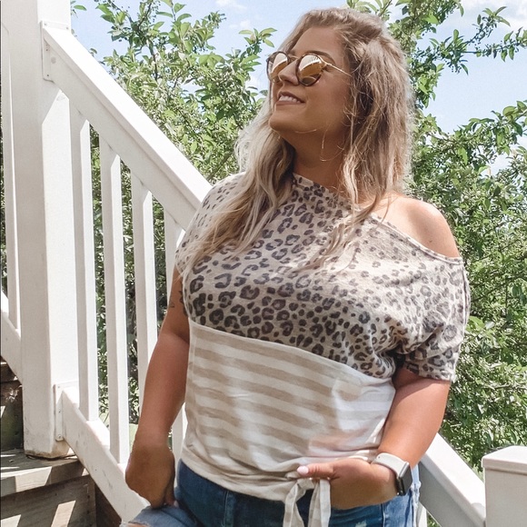 Cheyenne One Shoulder Cheetah Knit Top - Picture 2 of 3
